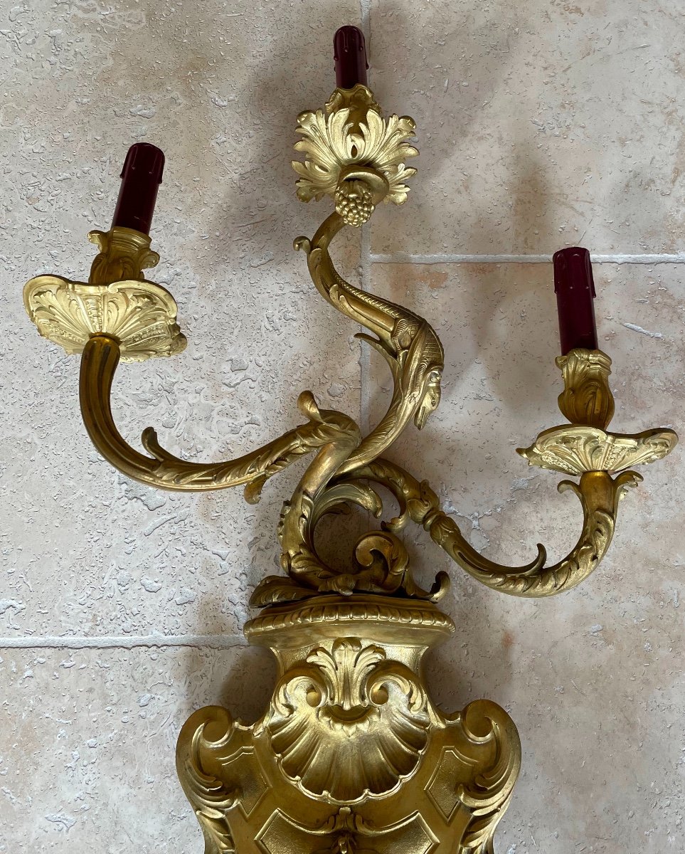 Large Pair Of Regency Wall Lights -photo-3