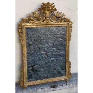 Miroir d'époque Louis XVI En Bois Doré