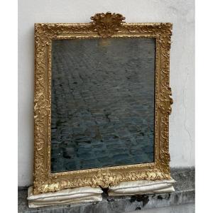 Louis XV Period Mirror In Gilded Wood