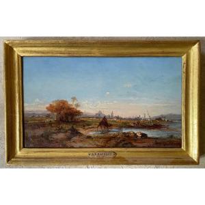 Tableau Orientaliste . Huile Sur Bois. Louis Amable Crapelet