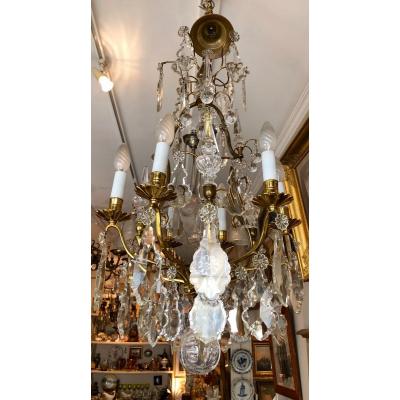 Louis XV Cage Chandelier, Crystal