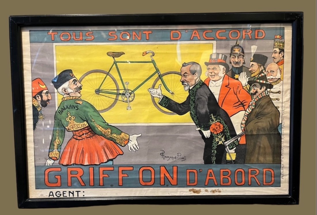 Affiche - Griffon D’abord - Tous Sont D’accord - Gonzague Privat 1910