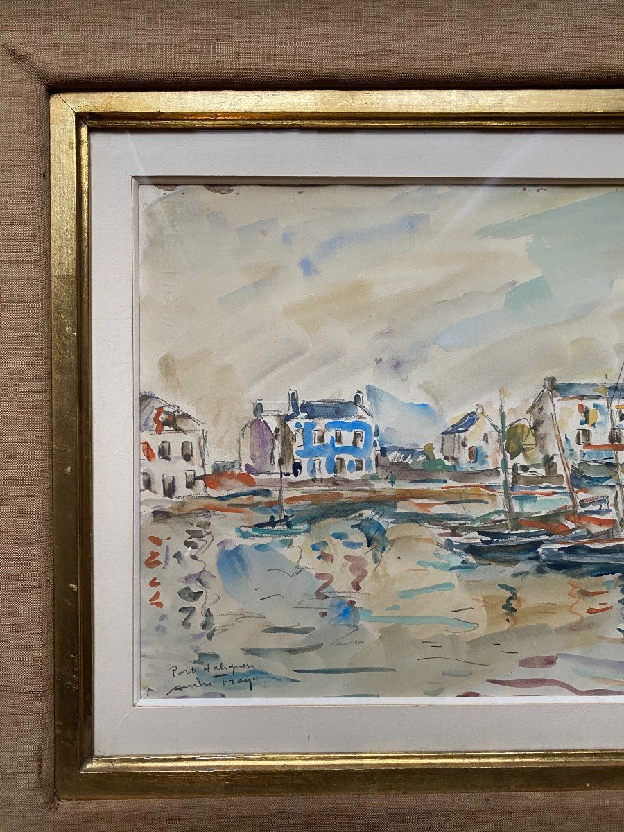 Watercolor Of Port Haliguen By André Fraye-photo-2