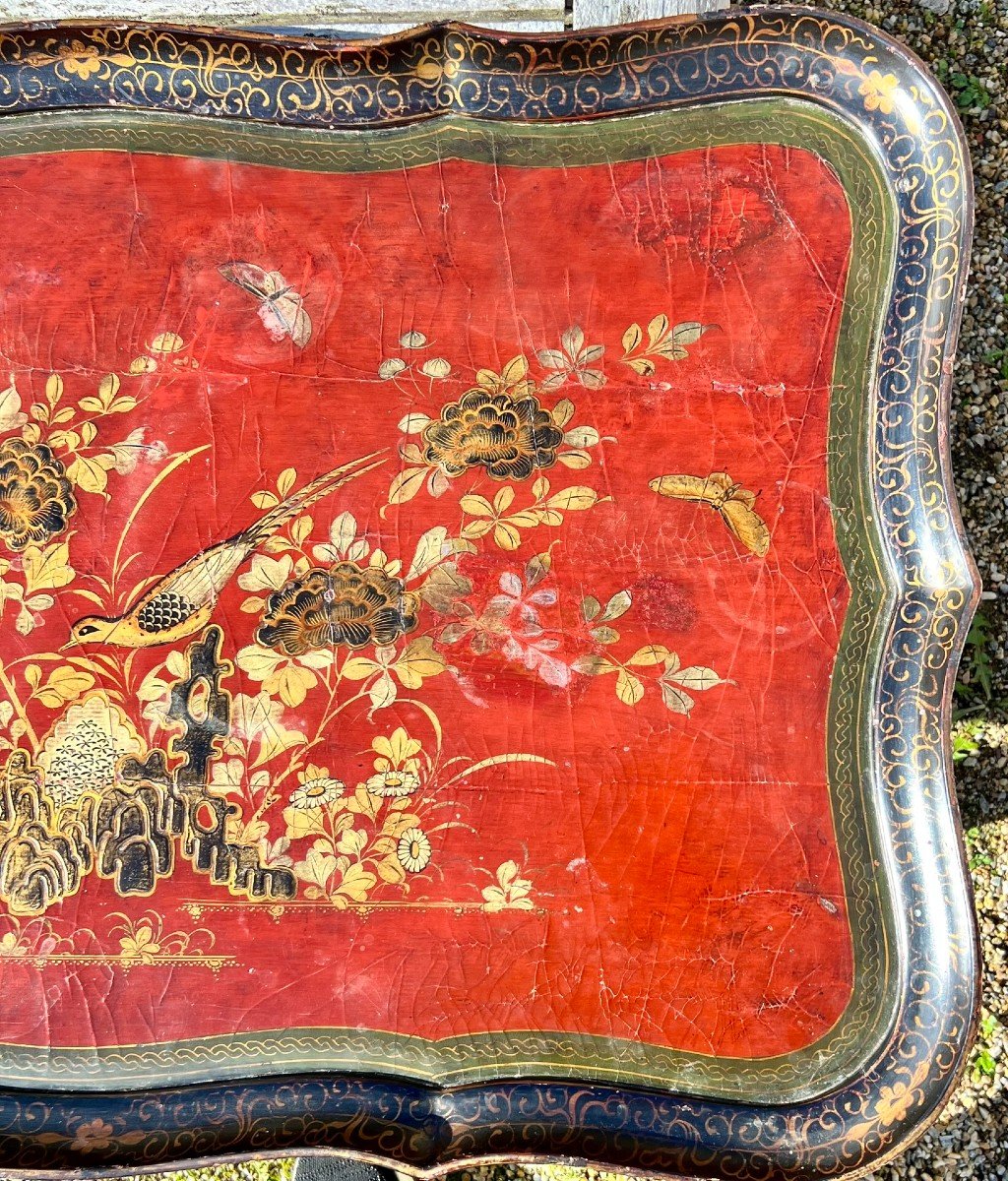 Large Rectangular Asian Serving Tray, Late 19th Century-photo-1