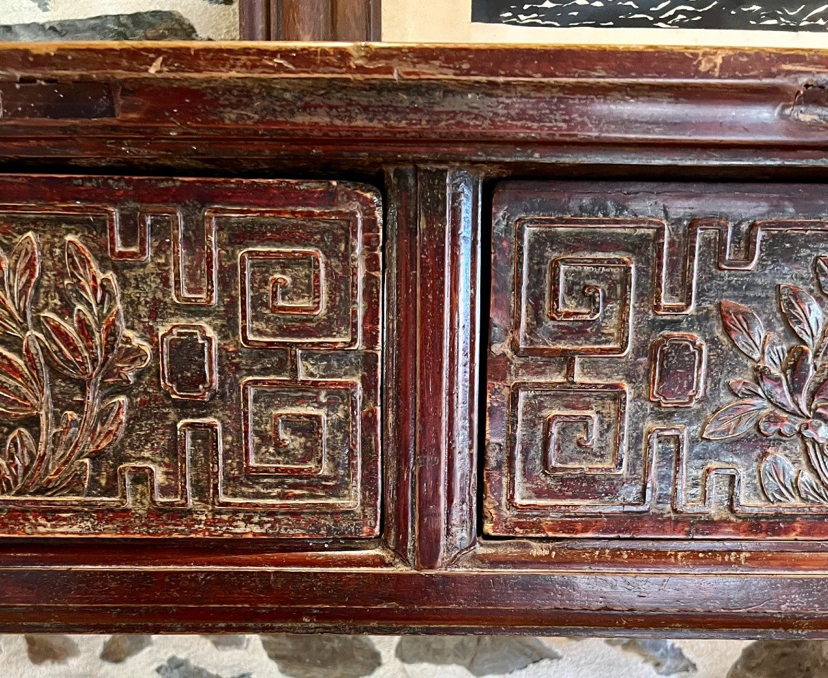 Console In Lacquered And Carved Wood. China 19th Century-photo-2