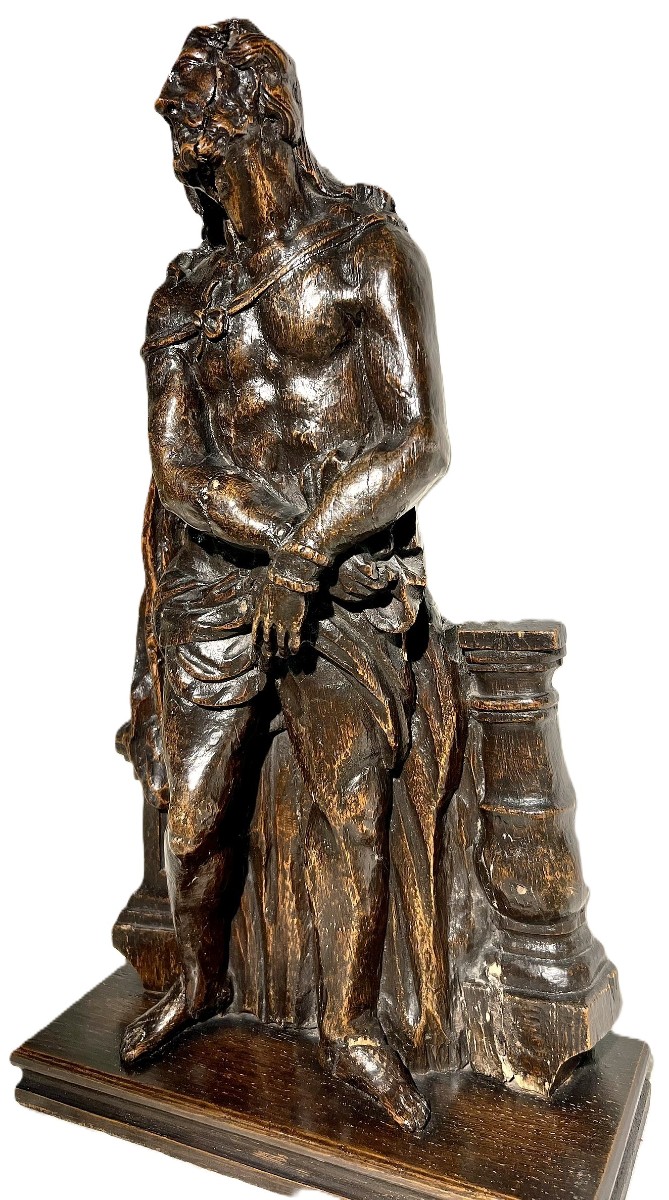 Christ En Bois Sculpté, Fin Du XVIIe Début XVIIIème Siècle-photo-3