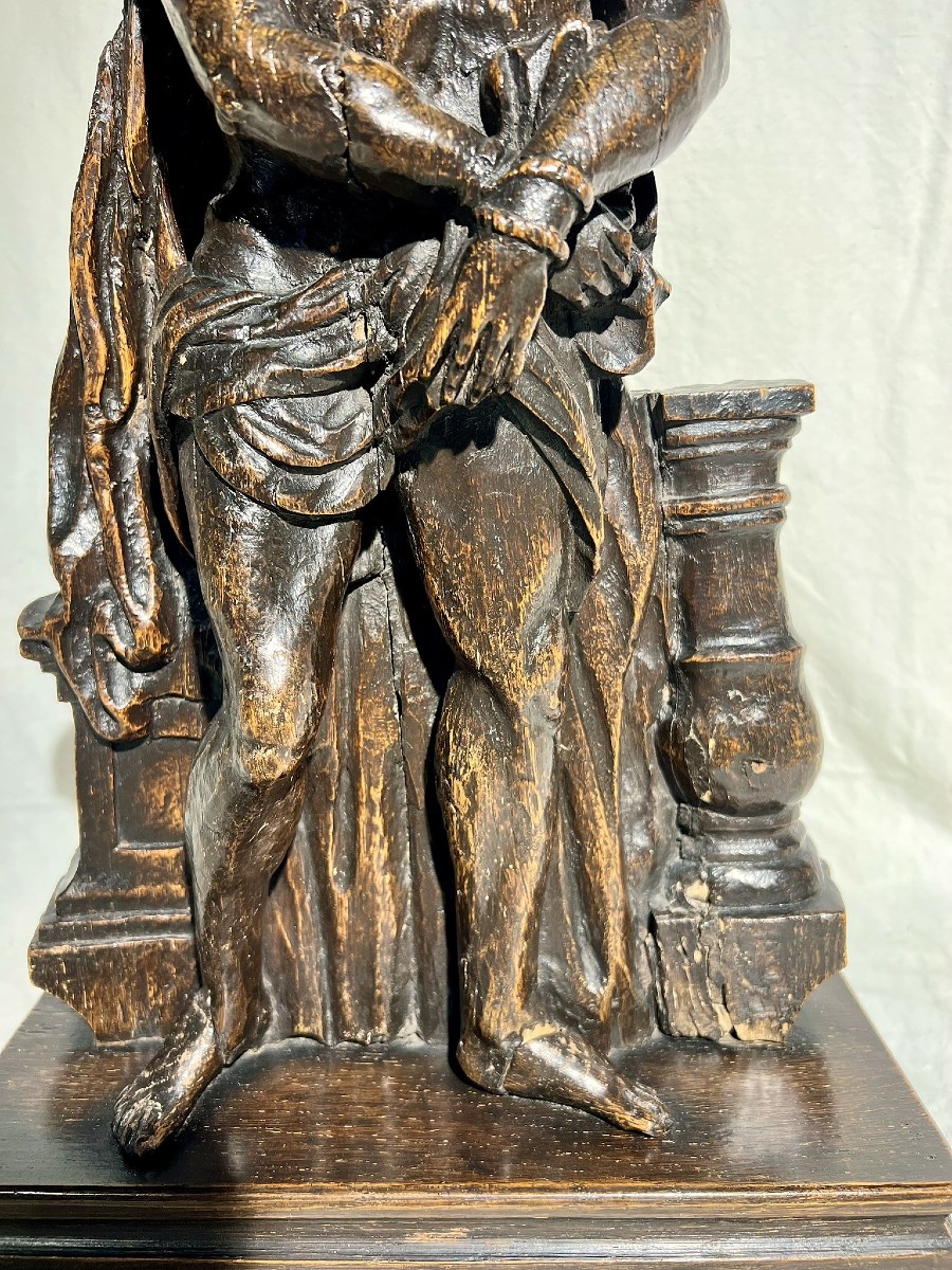 Christ En Bois Sculpté, Fin Du XVIIe Début XVIIIème Siècle-photo-1