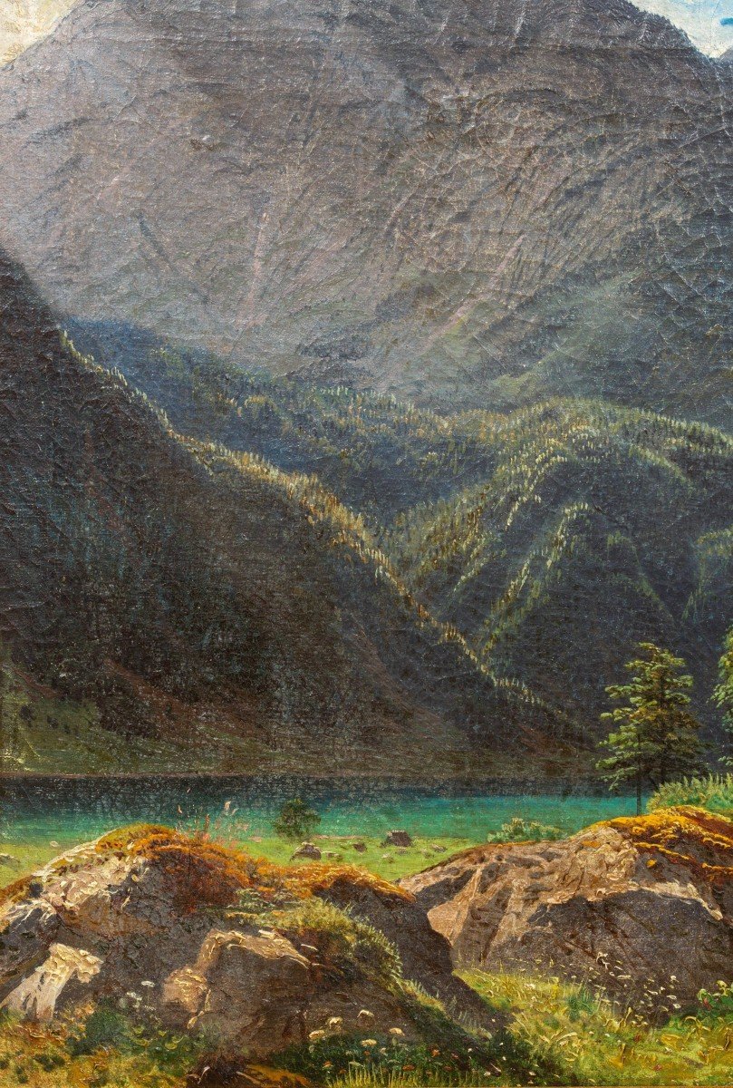 Obersee By François Roffiaen (1820-1898) Oil On Canvas-photo-5