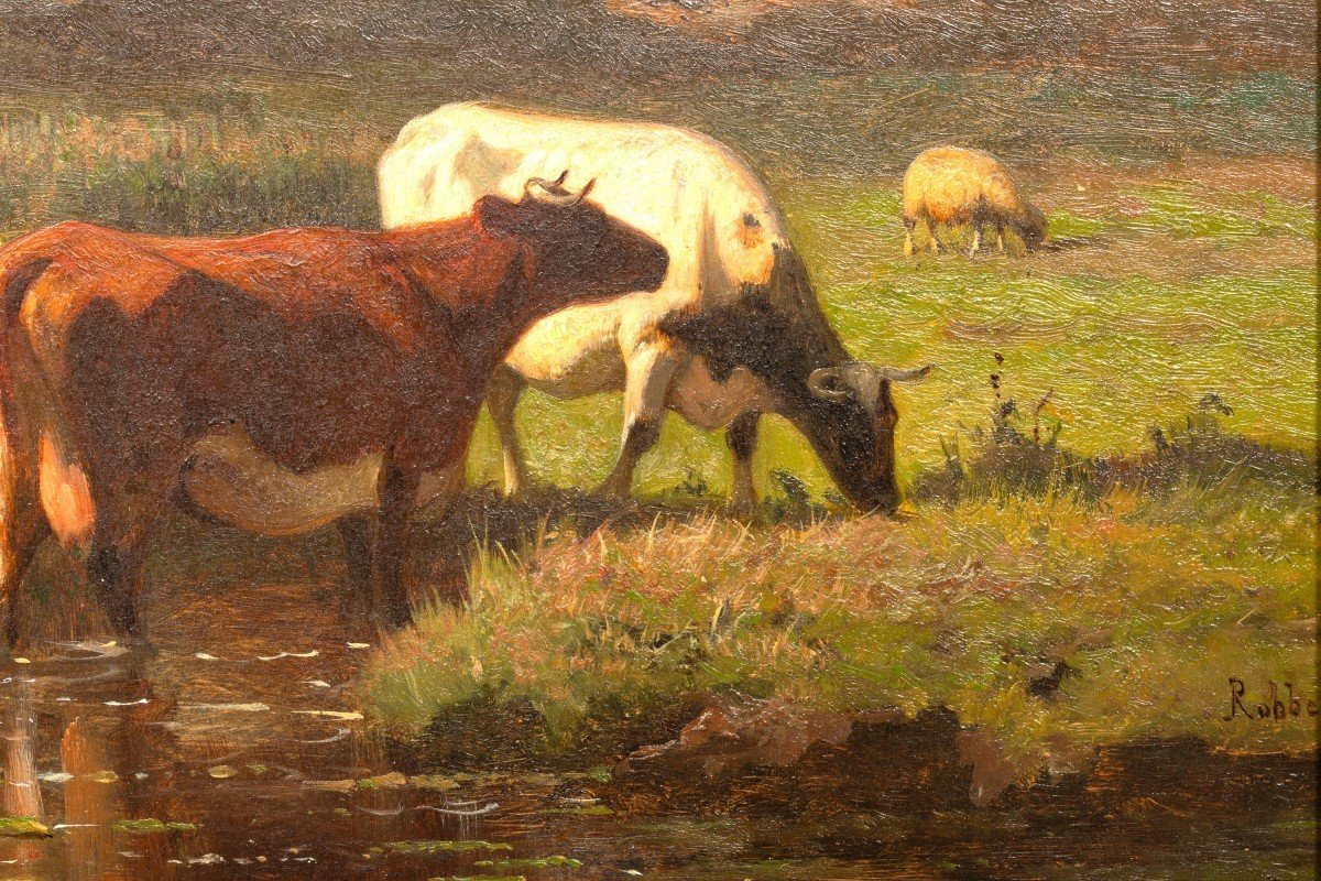 Grazing Cattle By Louis Robbe (certified)-photo-2