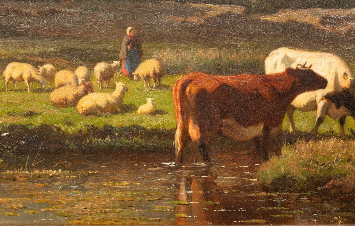 Grazing Cattle By Louis Robbe (certified)-photo-3