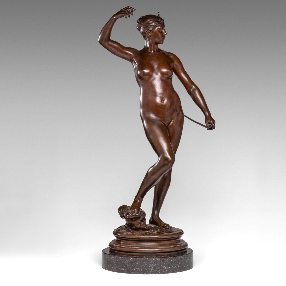 Diana The Huntress, A Bronze Sculpture By Alexandre Falguière (1831–1900)-photo-2