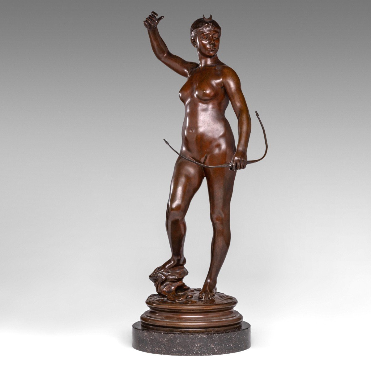 Diana The Huntress, A Bronze Sculpture By Alexandre Falguière (1831–1900)-photo-4