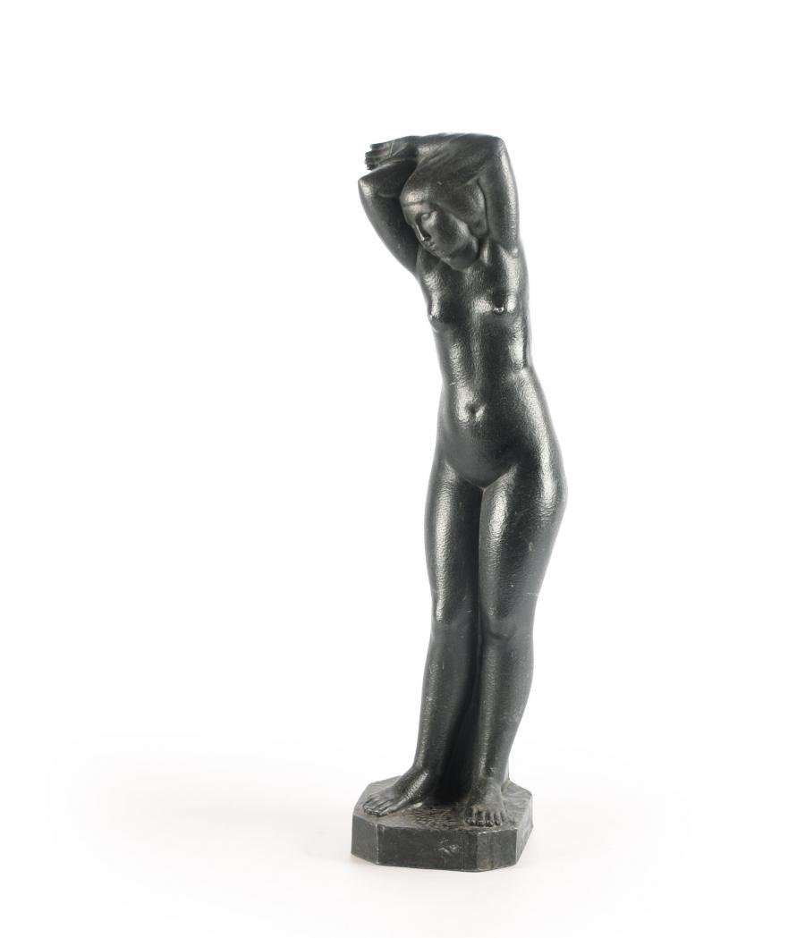 Jeune Femme Debout, Les Bras Sur La Tête – Bronze De Henri Parayre (1879-1970), 1929-photo-4