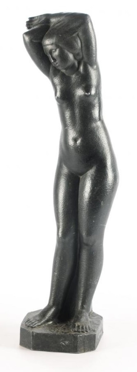 Jeune Femme Debout, Les Bras Sur La Tête – Bronze De Henri Parayre (1879-1970), 1929