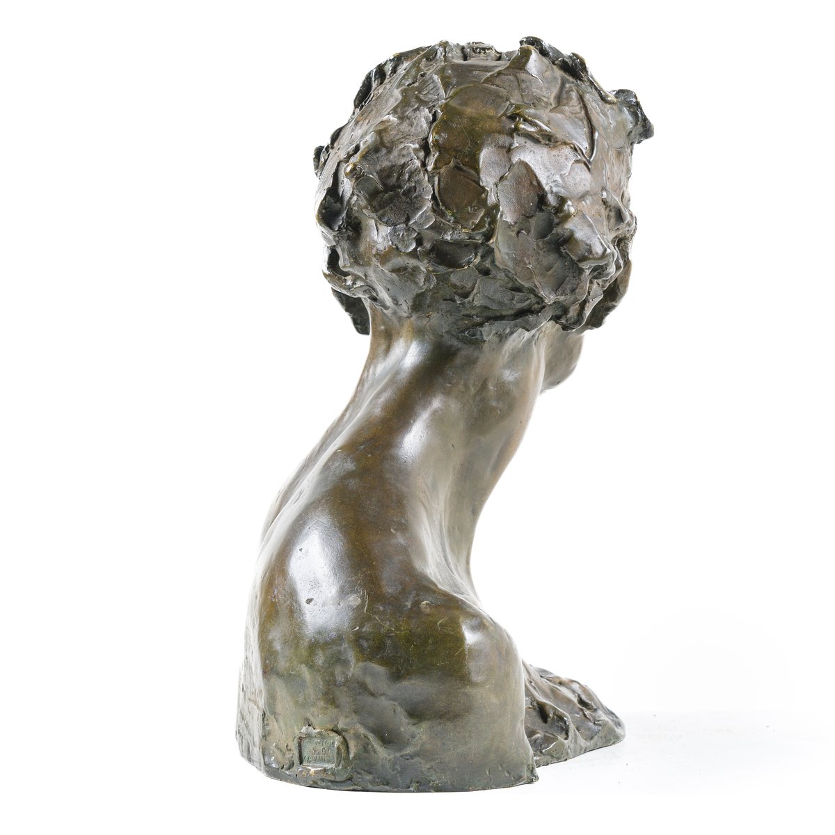 Jeune Faune – Buste En Bronze Par Alfredo Pina (1883–1966), Fonte d'Arthur Goldscheider, Paris-photo-2