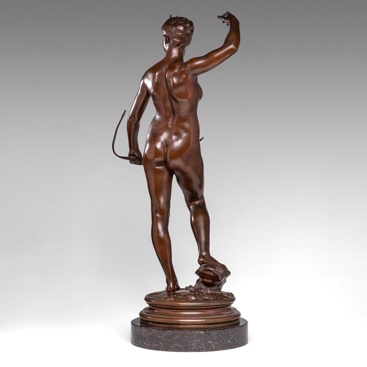 Diana The Huntress, A Bronze Sculpture By Alexandre Falguière (1831–1900)-photo-3