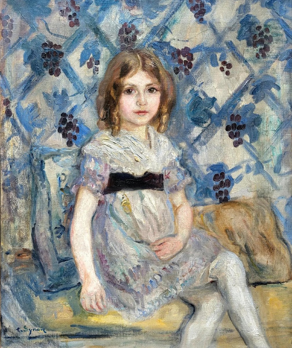 Jeune Fille Assise - Oil On Canvas By Tancrède Synave (1870-1936)-photo-2