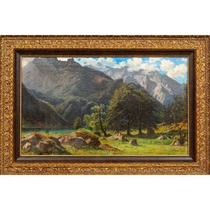 Obersee By François Roffiaen (1820-1898) Oil On Canvas