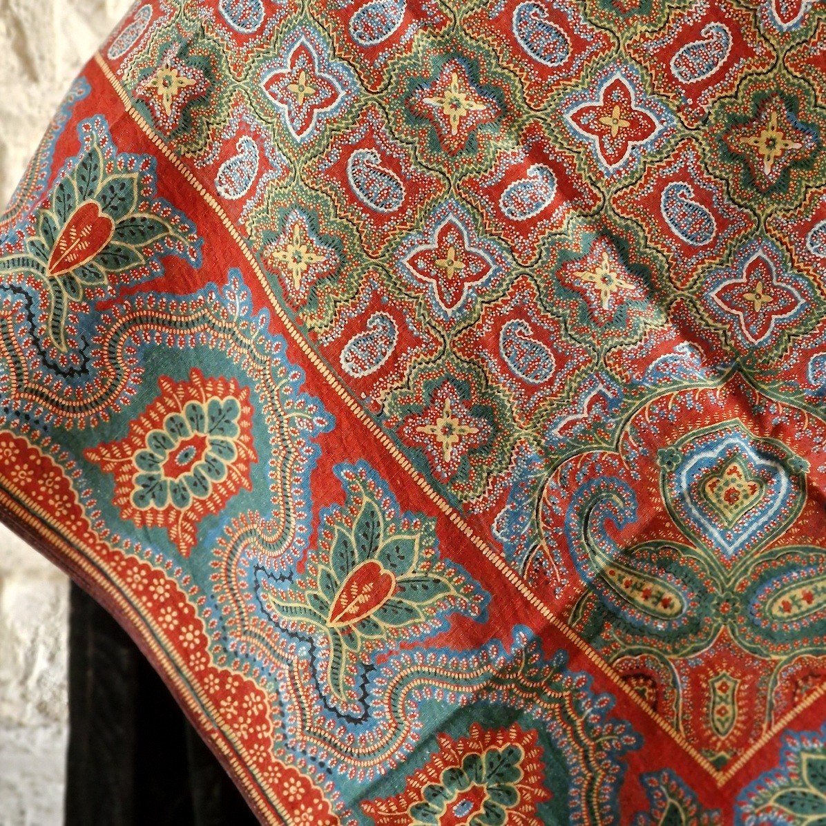19th Century Printed Shawl - Rich Colors -photo-3