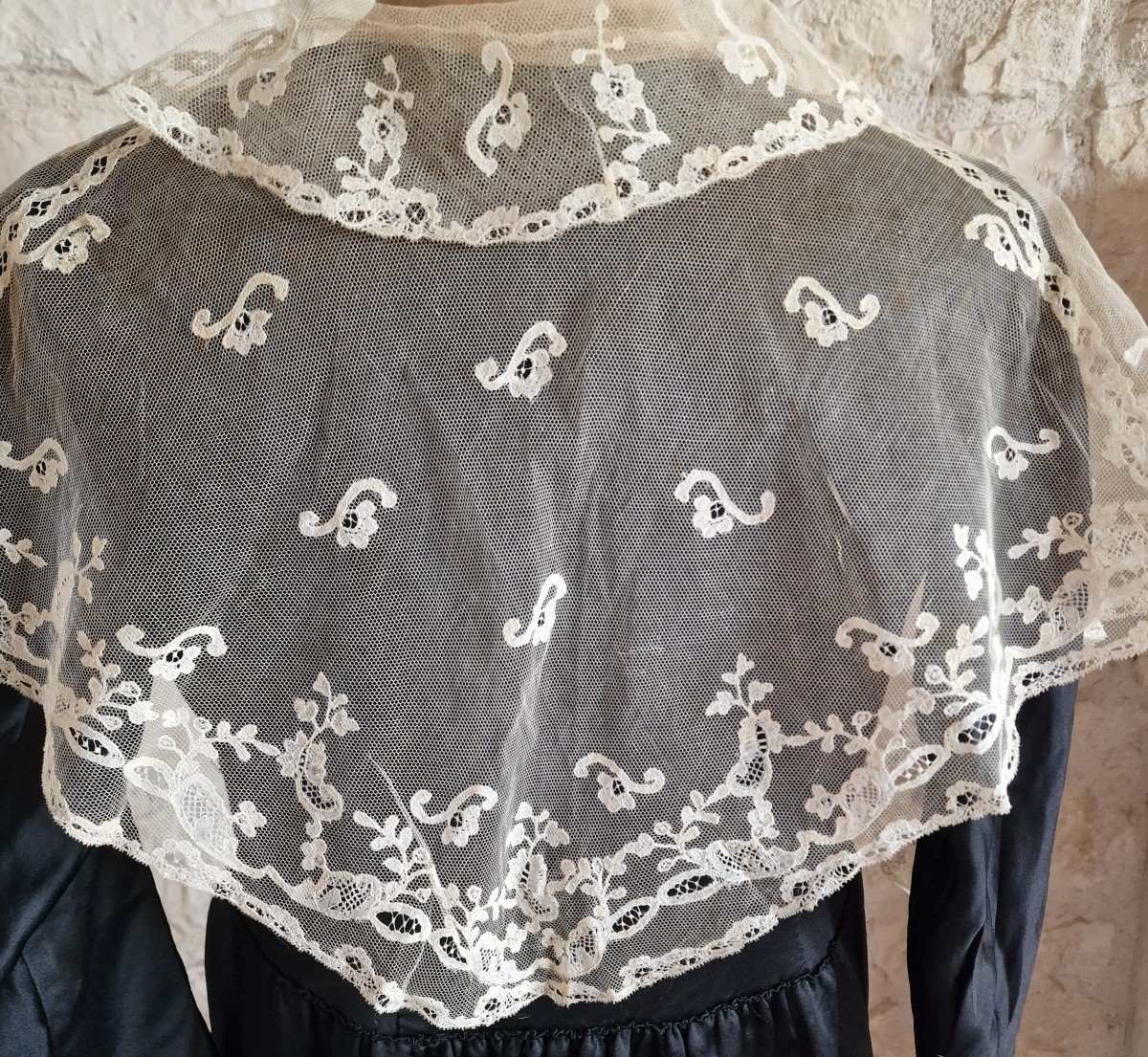 19th Century Cape - Applique Lace - Pointed Finish - 