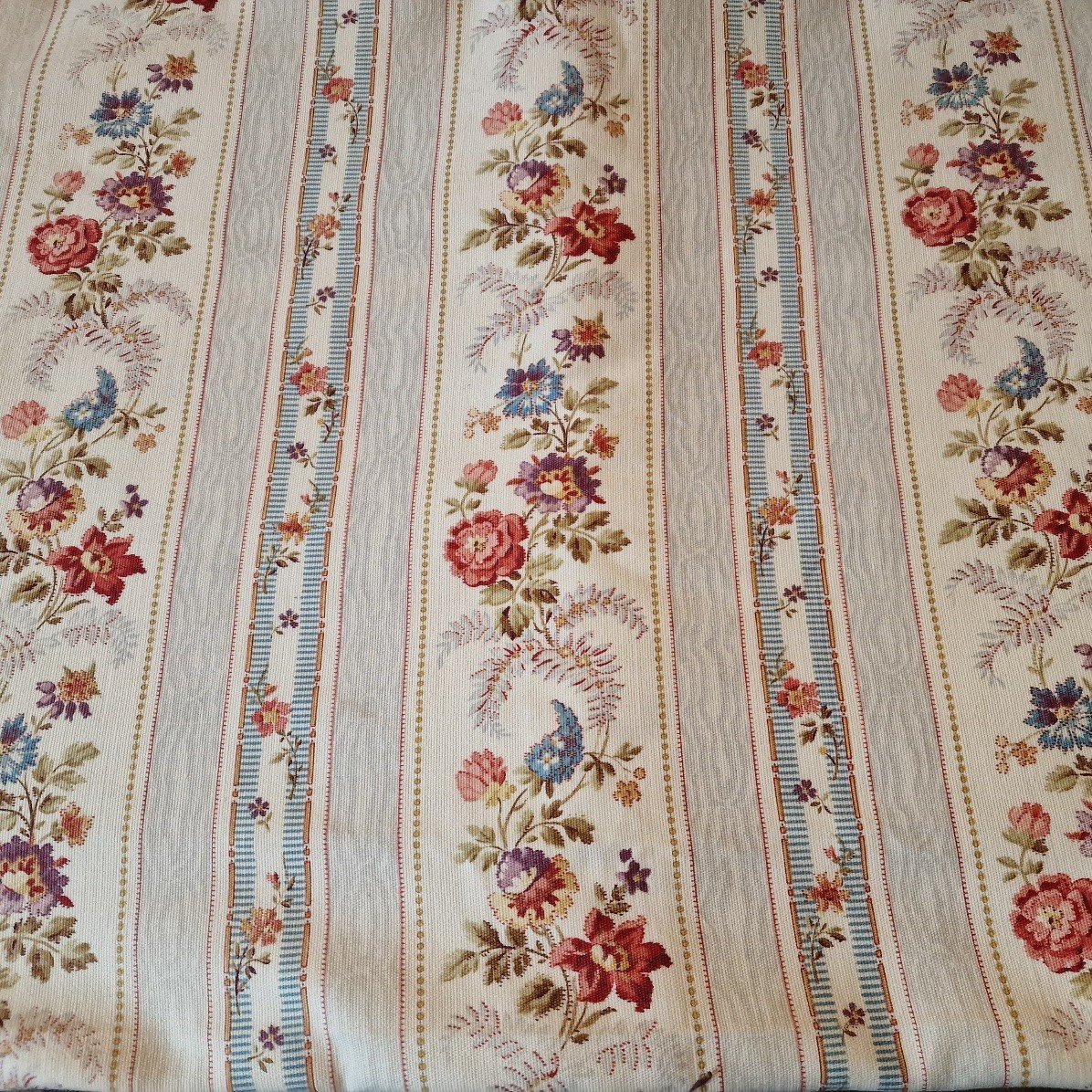 Romantic Printed Fabric Coupon - Dominantly Floral - Early 20th Century-photo-2