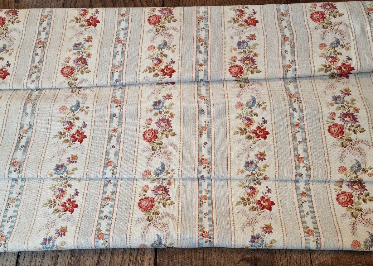 Romantic Printed Fabric Coupon - Dominantly Floral - Early 20th Century