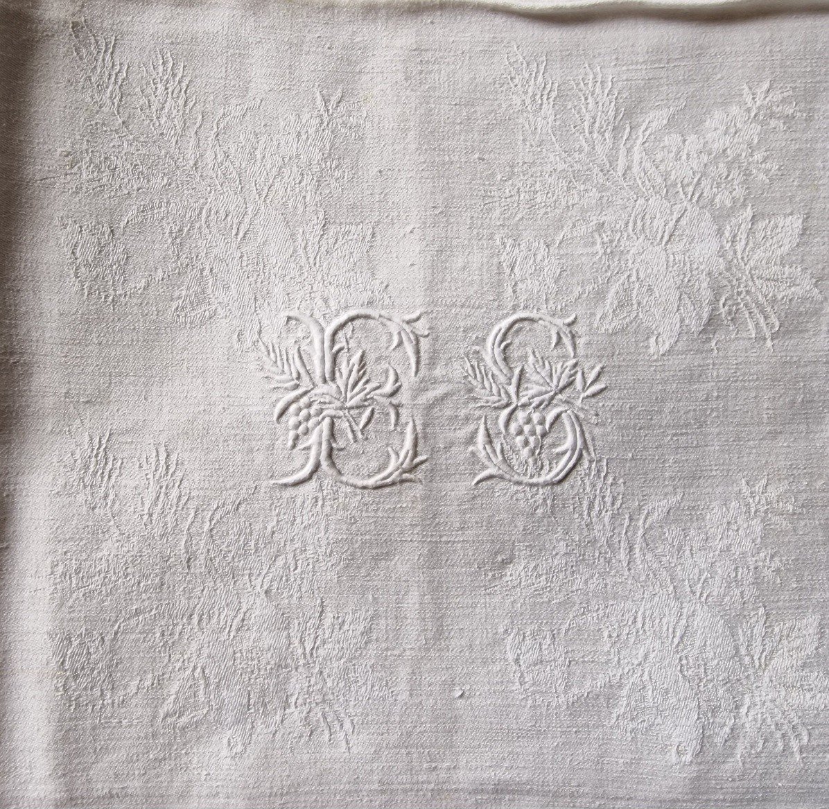 Six 19th Century Table Napkins - Linen - Monogram "es"-photo-2