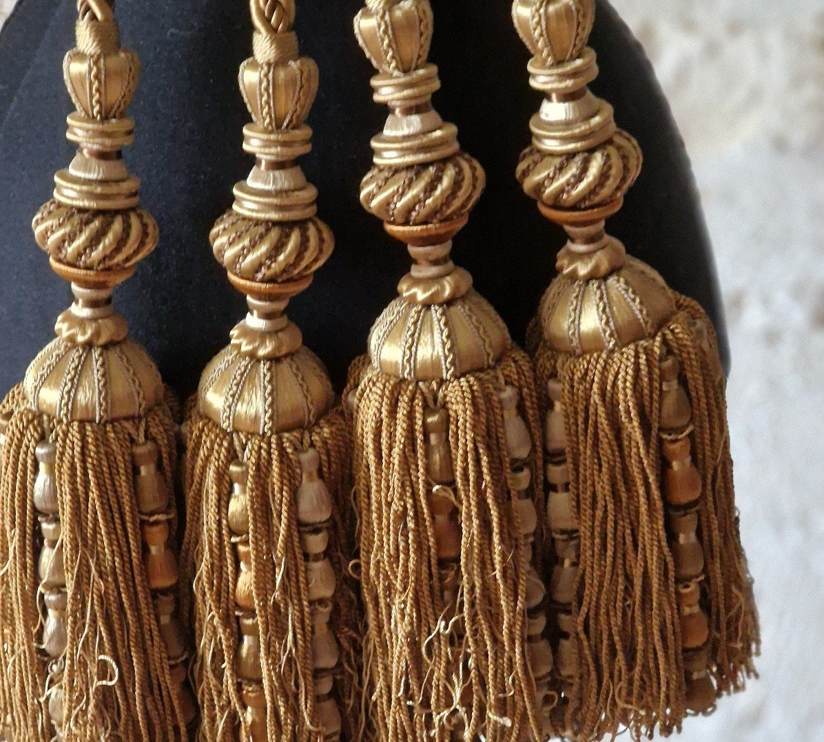 Pair Of Castle Embrases - Brown Gold Color - 19th Century-photo-2