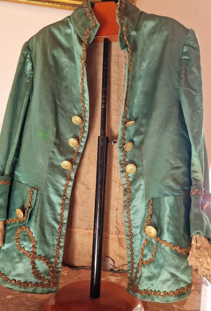 Boy's Redingote - 18th Century - Green Satin-photo-2