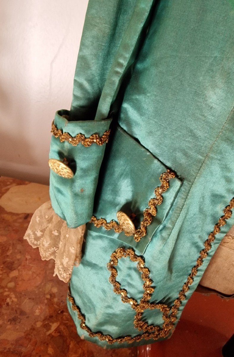 Boy's Redingote - 18th Century - Green Satin-photo-1