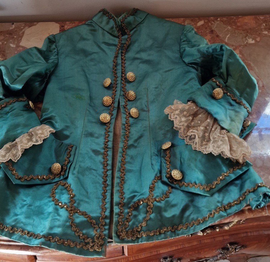 Boy's Redingote - 18th Century - Green Satin