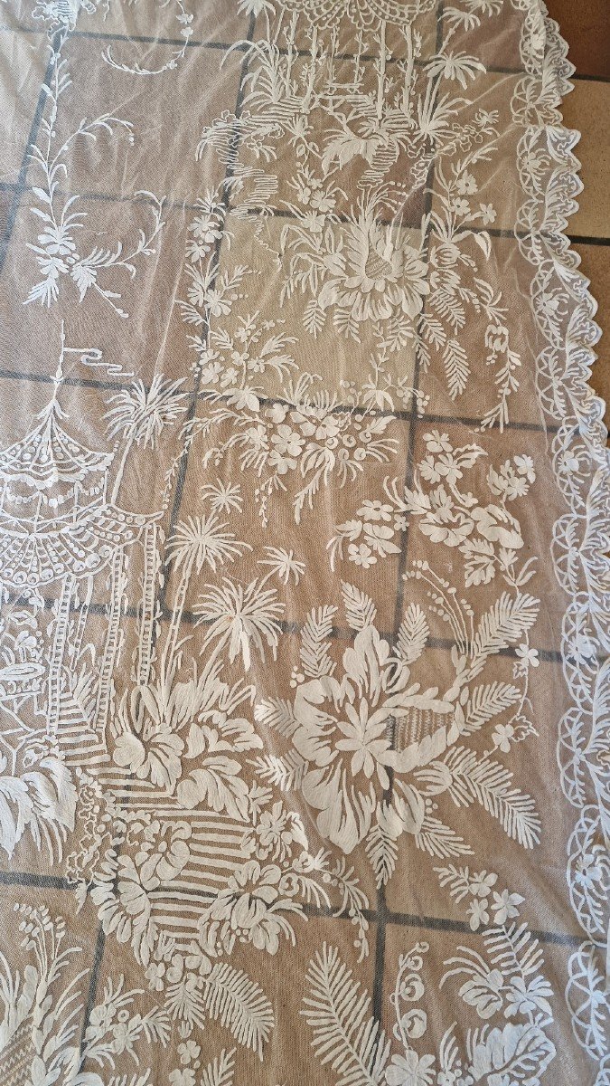 Cornely Curtain - Scalloped Border On One Side - Asian Patterns-photo-2