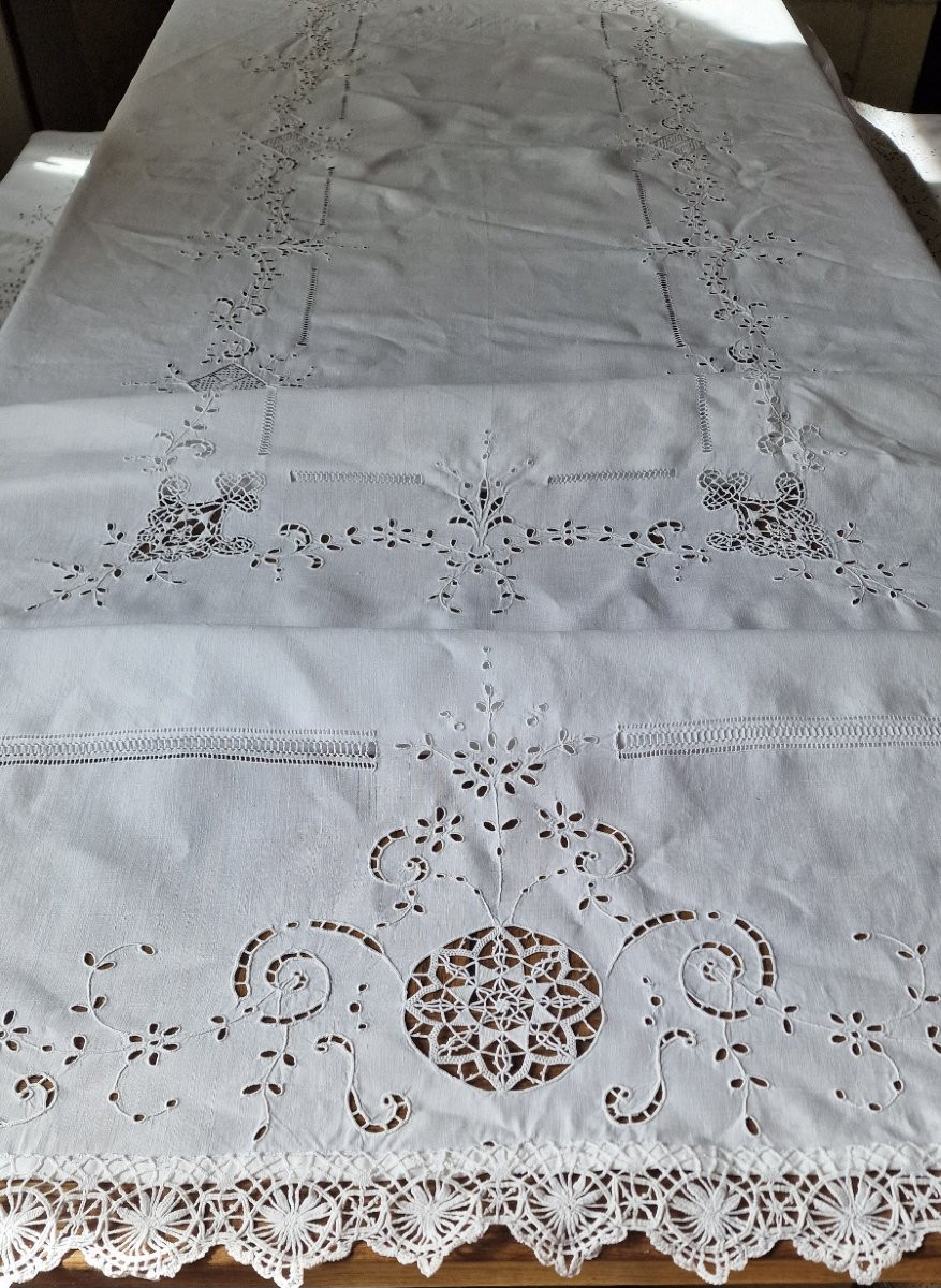 Nappe De Gdes Dimensions Avec Importantes Broderies - Dentelles - Fil-photo-3