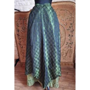 Early 19th Century Skirt - Silk And Satin - Green Color