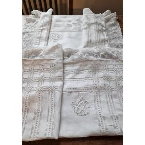 Pair Of Pillowcases - Lace - Days - Embroidery