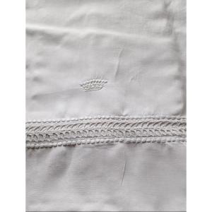 Drap Lin Fin - Bordure De Broderies - Couronne Comtale