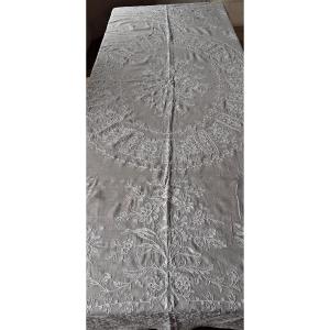 Nappe En Mousseline De Coton Brodée 