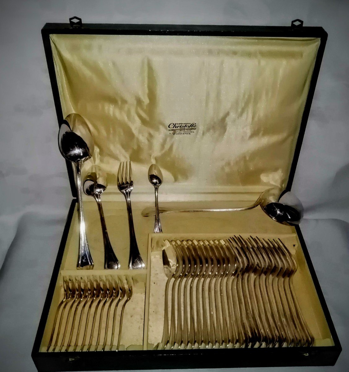 Christofle Silver Plated Cutlery Set Printania Model 38 Pieces -photo-2