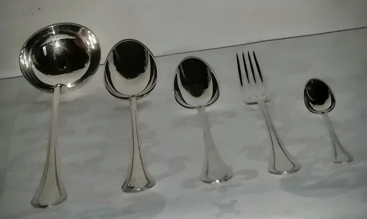 Christofle Silver Plated Cutlery Set Printania Model 38 Pieces -photo-3