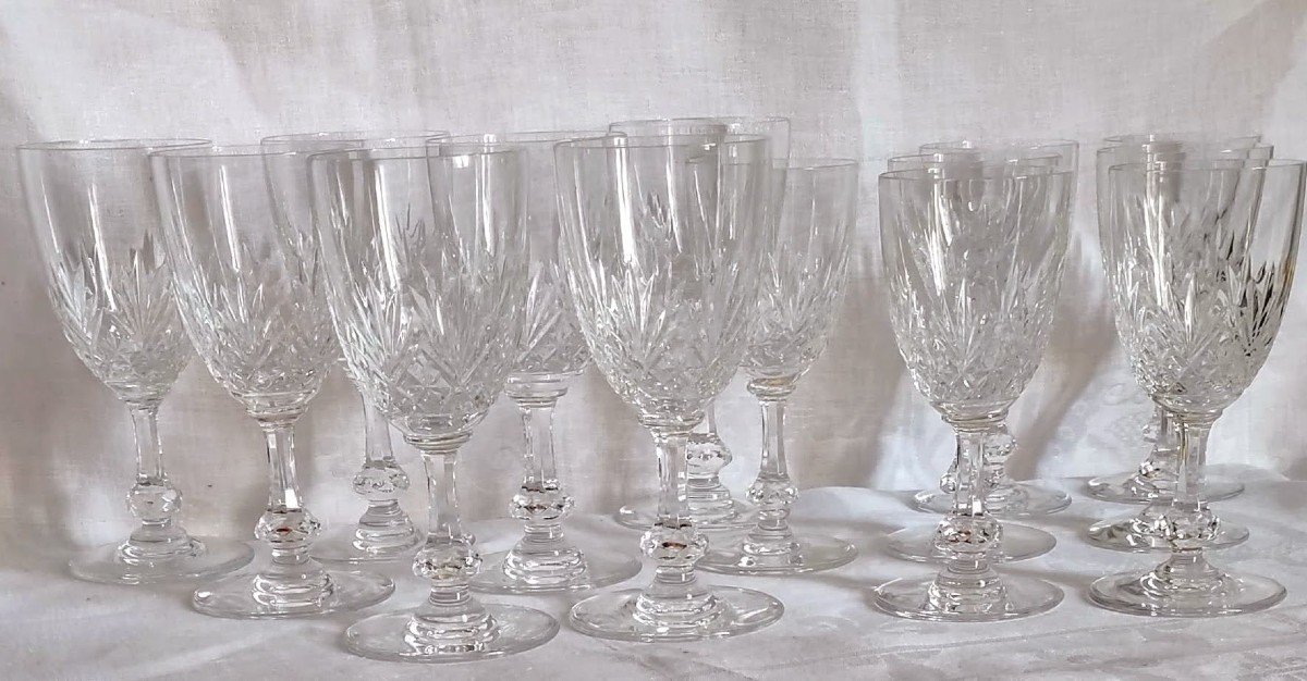 Service Part Of 14 Saint - Louis Glasses Massenet Model-photo-1