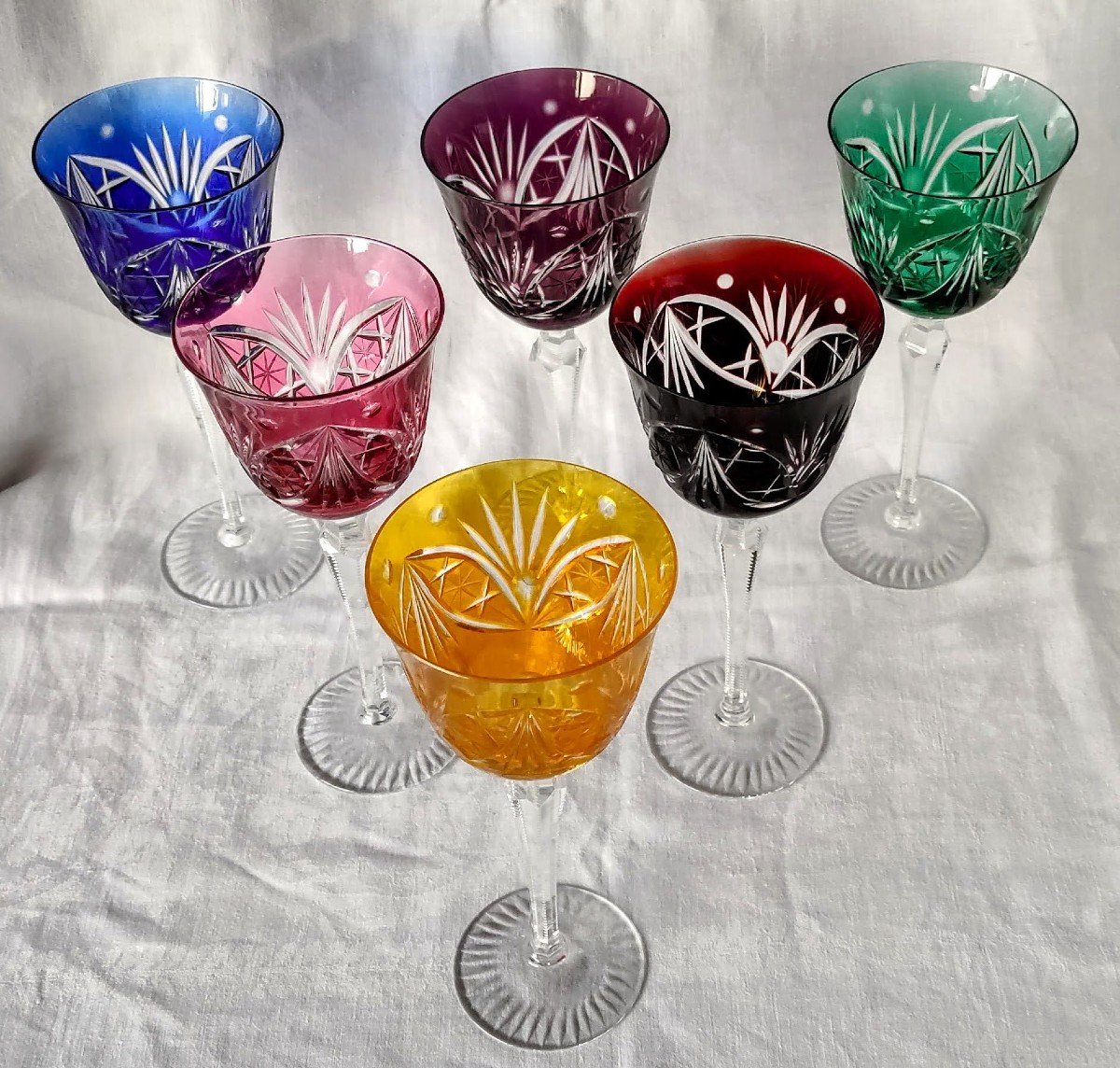 Set Of 6 Rohmer Crystal Wine Glasses-photo-3