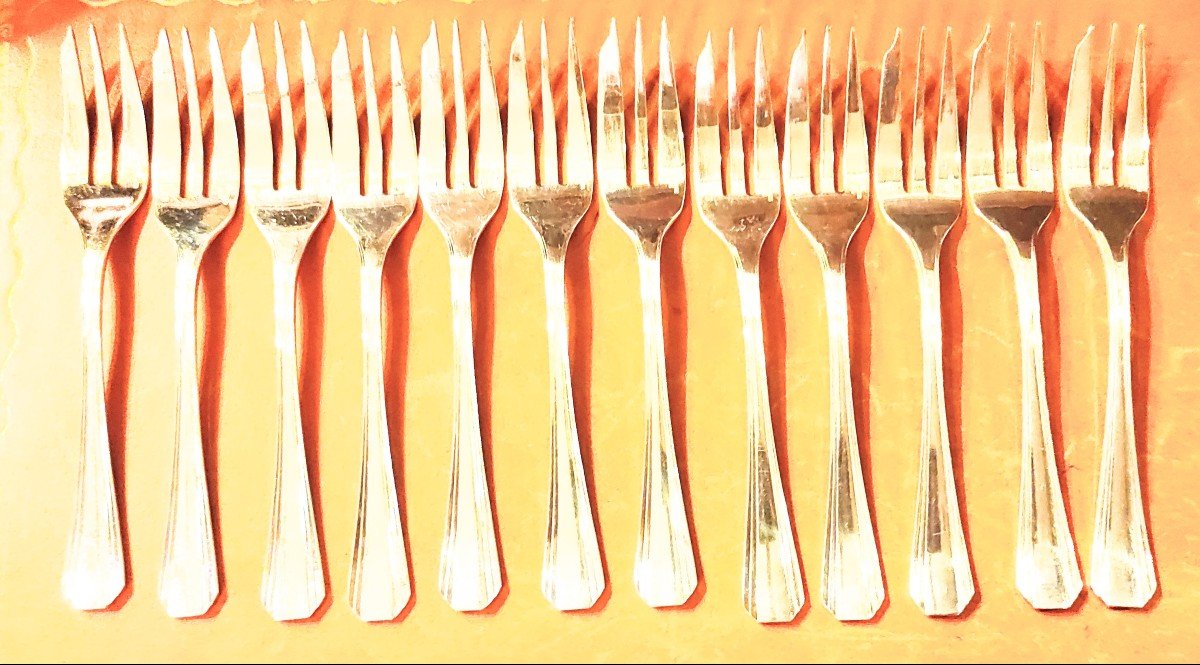 12 Christofle Dessert Forks Boreal Model-photo-2