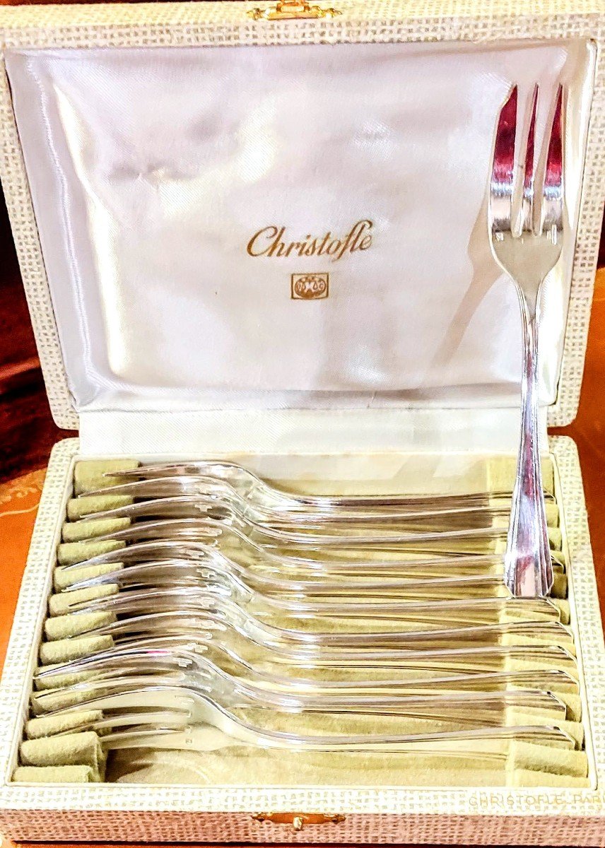 12 Christofle Dessert Forks Boreal Model-photo-1