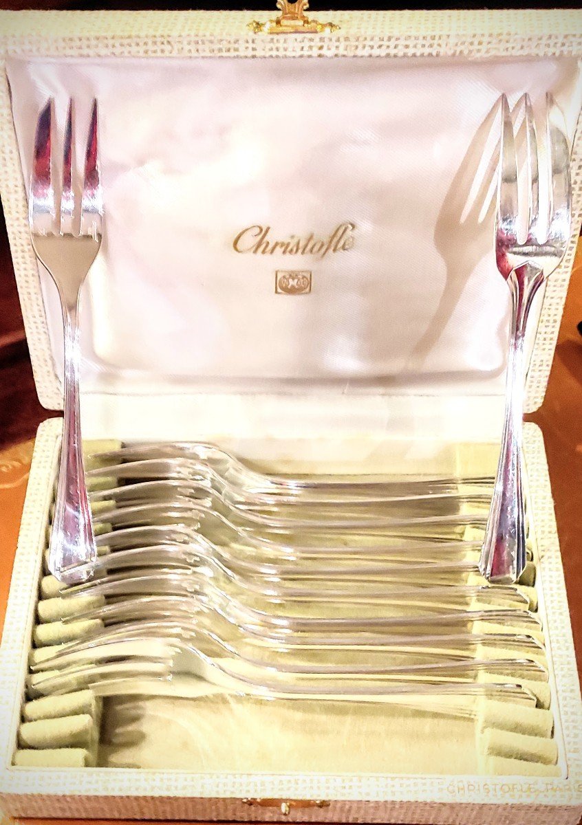 12 Christofle Dessert Forks Boreal Model