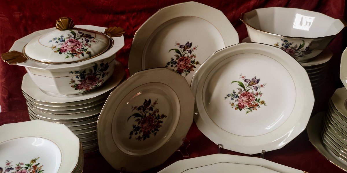 63 Piece Limoges Porcelain Dinnerware Set -photo-3