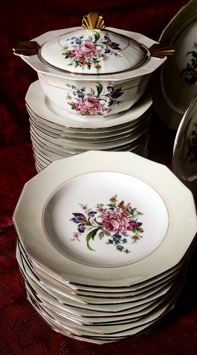 63 Piece Limoges Porcelain Dinnerware Set -photo-3