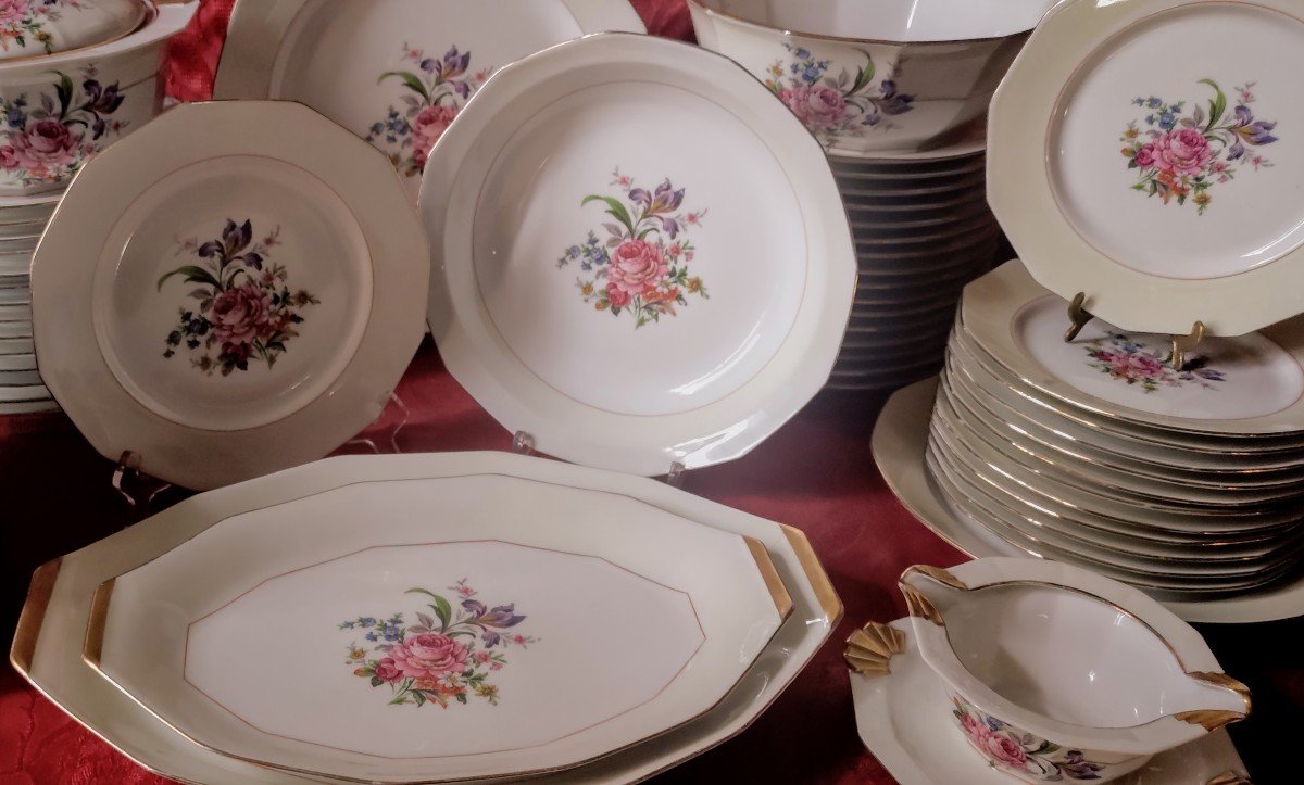 63 Piece Limoges Porcelain Dinnerware Set -photo-4