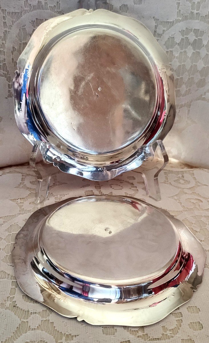 Pair Of Solid Silver Louis XV Style Bottle Coasters-photo-3