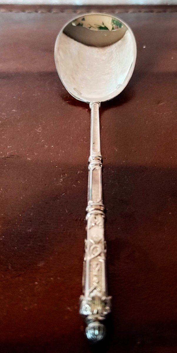 12 Sfam Silver Metal Ice Cream Spoons-photo-1