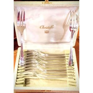 12 Christofle Dessert Forks Boreal Model